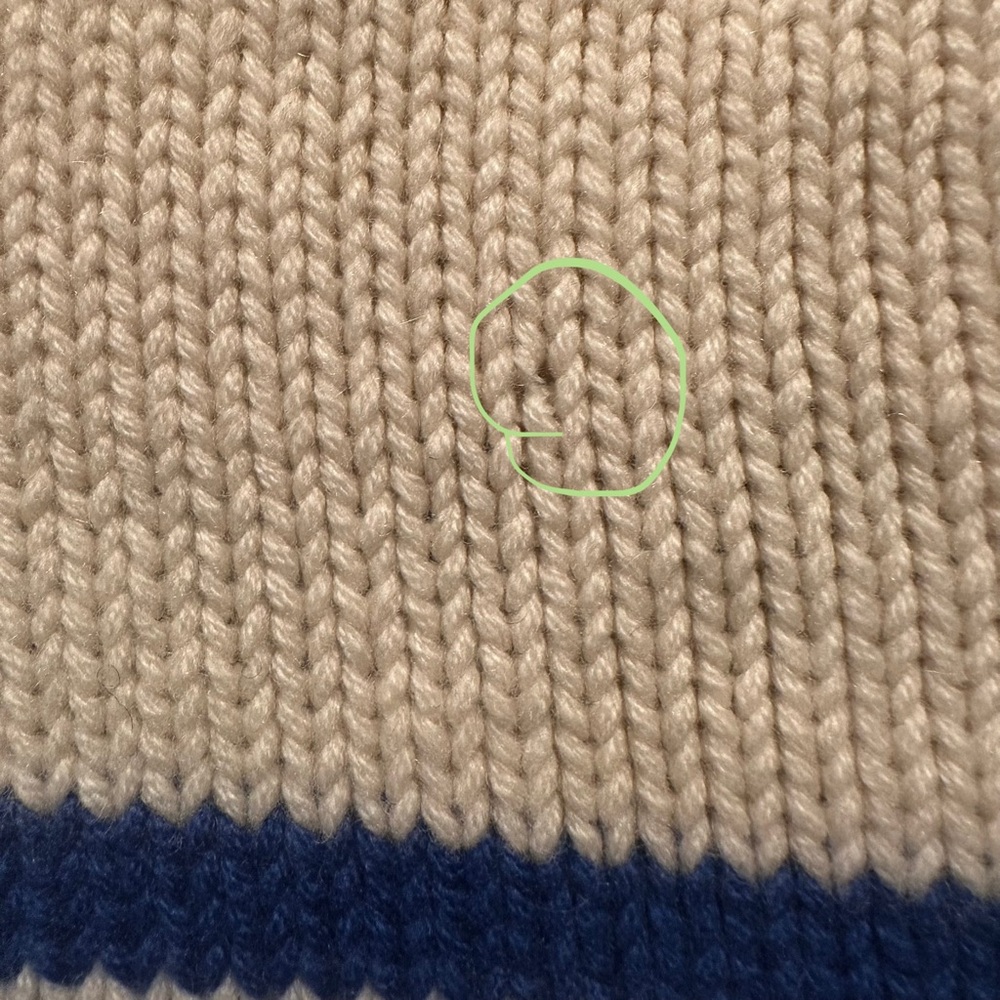 La Ligne Mini Marin White Blue Wool Cashmere Cropped Striped Sweater Size S - Picture 5 of 5
